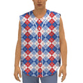 American Argyle Pattern Print Sleeveless Baseball Jersey