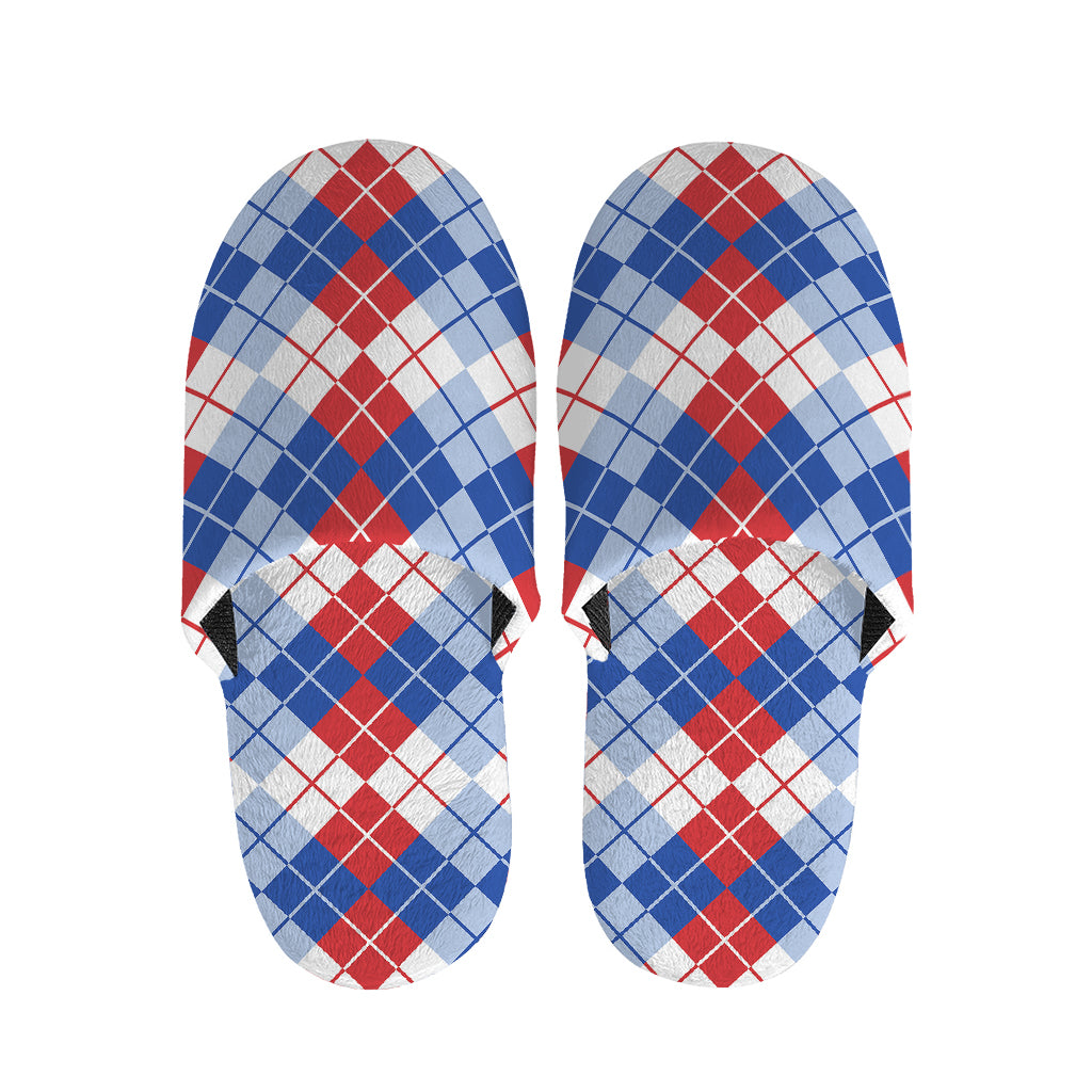 American Argyle Pattern Print Slippers