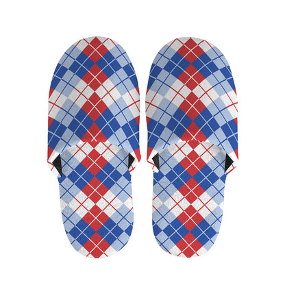 American Argyle Pattern Print Slippers