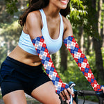 American Argyle Pattern Print Sun Protection Arm Sleeves