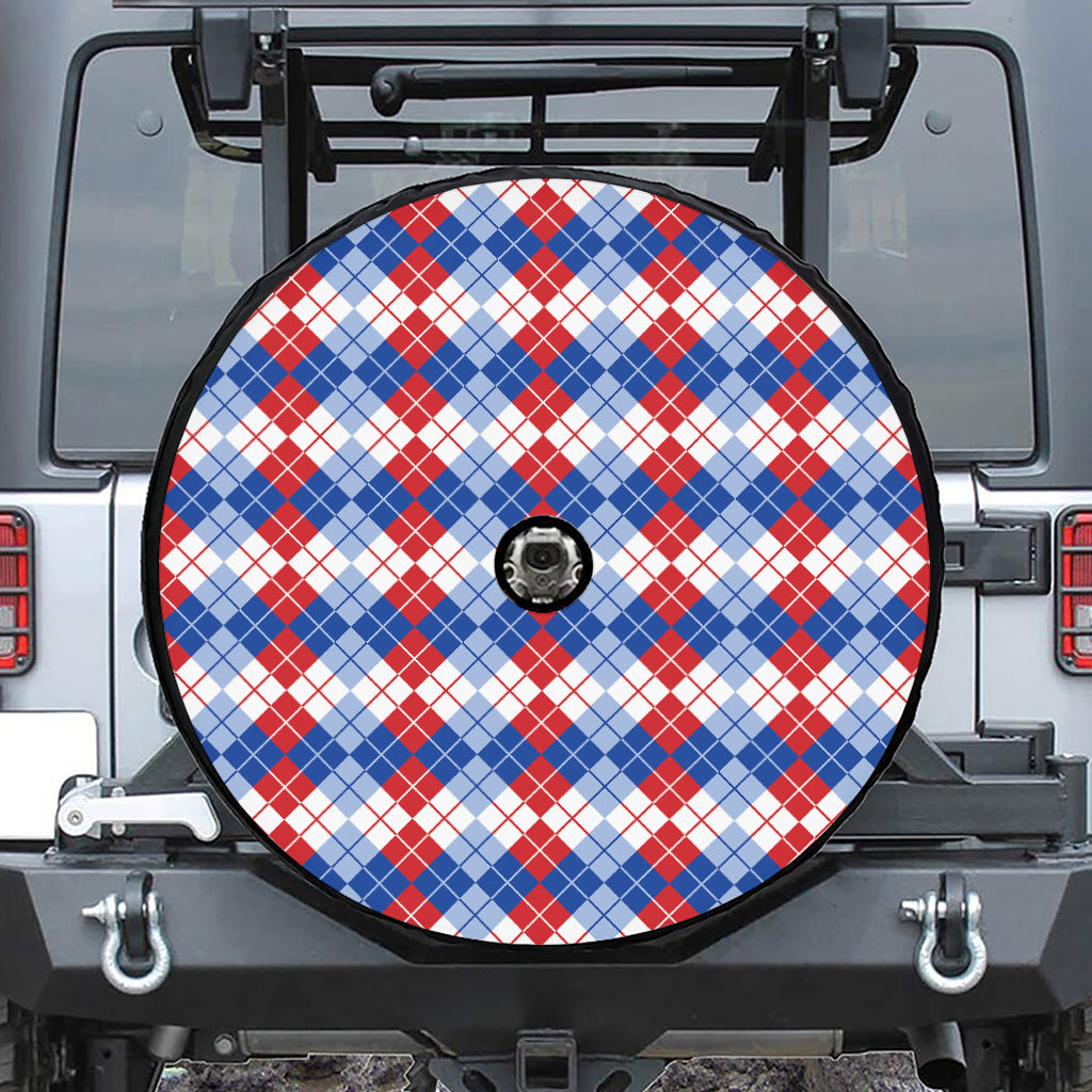 American Argyle Pattern Print Tire Cover With Camera Hole