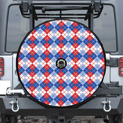 American Argyle Pattern Print Tire Cover With Camera Hole