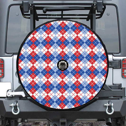 American Argyle Pattern Print Tire Cover With Camera Hole