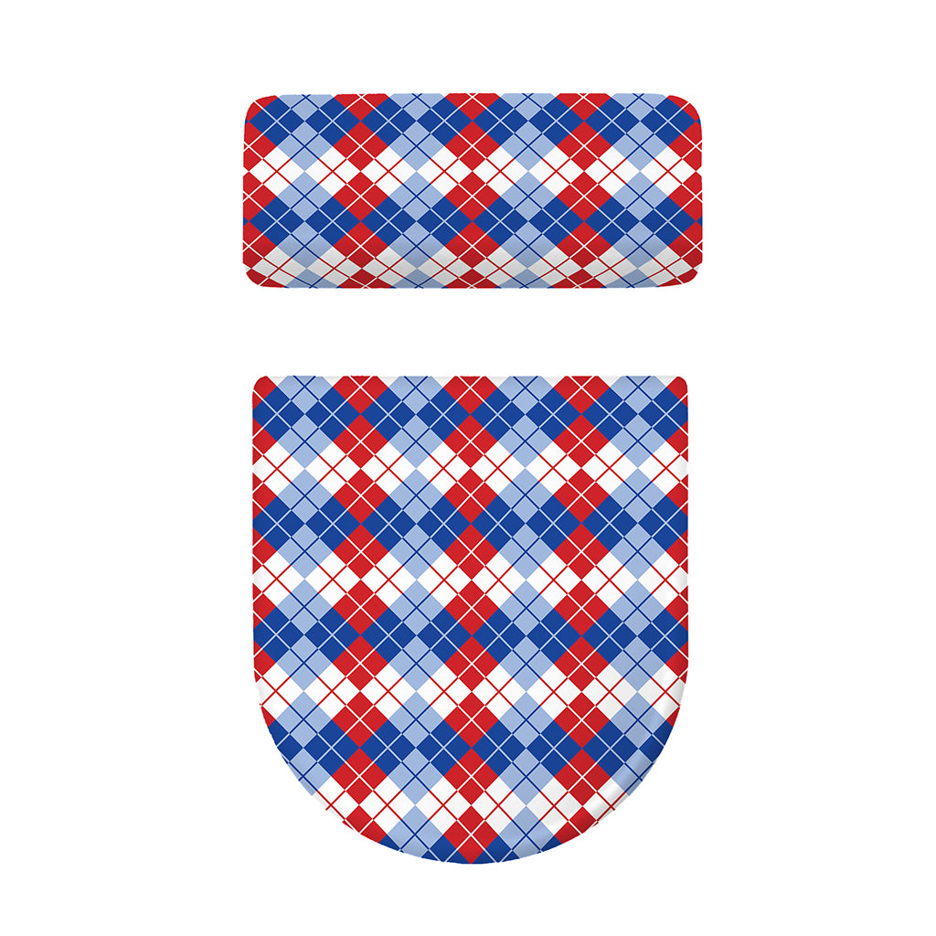 American Argyle Pattern Print Toilet Lid And Tank Cover Set