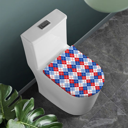 American Argyle Pattern Print Toilet Lid Cover