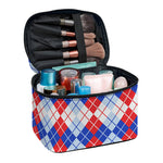 American Argyle Pattern Print Travel Makeup Bag