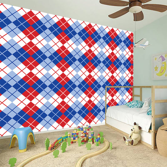 American Argyle Pattern Print Wall Sticker