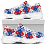 American Argyle Pattern Print White Chunky Shoes
