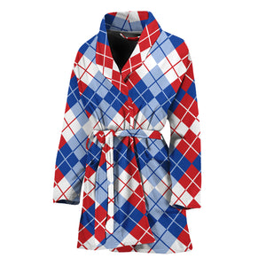 American Argyle Pattern Print Women's Bathrobe