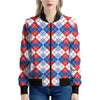 American Argyle Pattern Print Women's Bomber Jacket