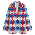 American Argyle Pattern Print Women's Cotton Blazer