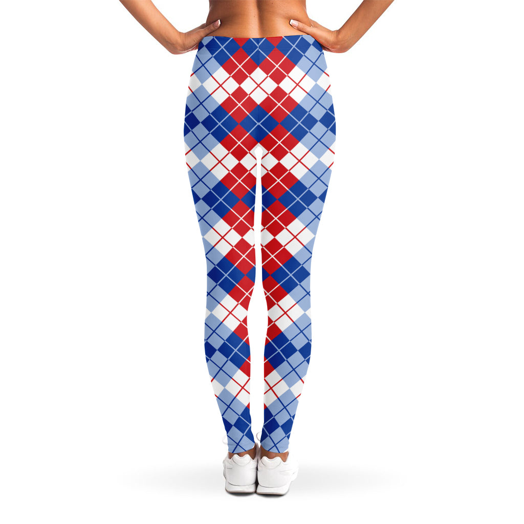 American Argyle Pattern Print Women's Leggings