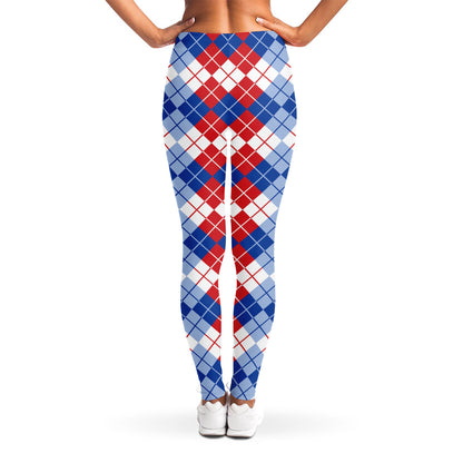 American Argyle Pattern Print Women's Leggings