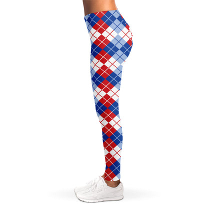 American Argyle Pattern Print Women's Leggings