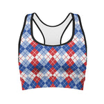 American Argyle Pattern Print Women's Sports Bra