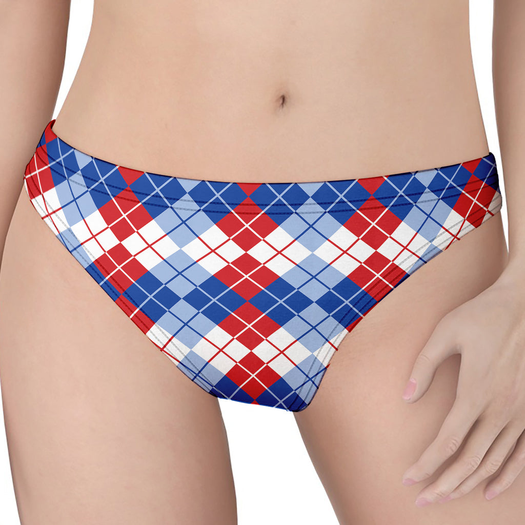 American Argyle Pattern Print Women's Thong