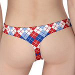 American Argyle Pattern Print Women's Thong