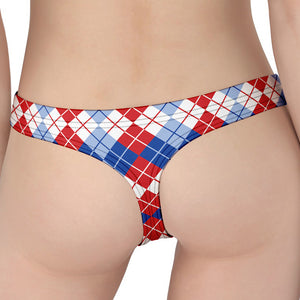 American Argyle Pattern Print Women's Thong