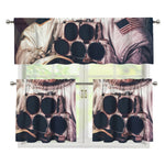 American Astronaut Cat Print 3 Piece Kitchen Curtains