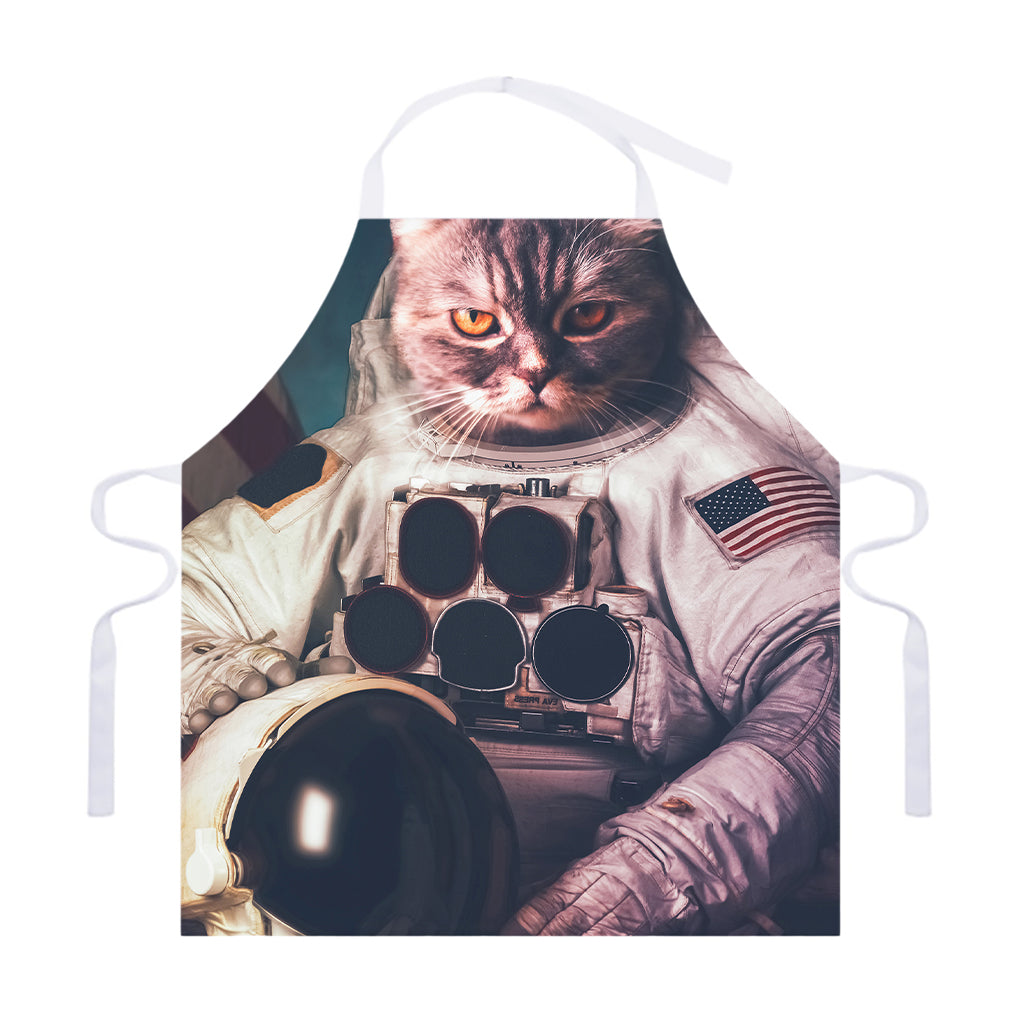 American Astronaut Cat Print Adjustable Apron