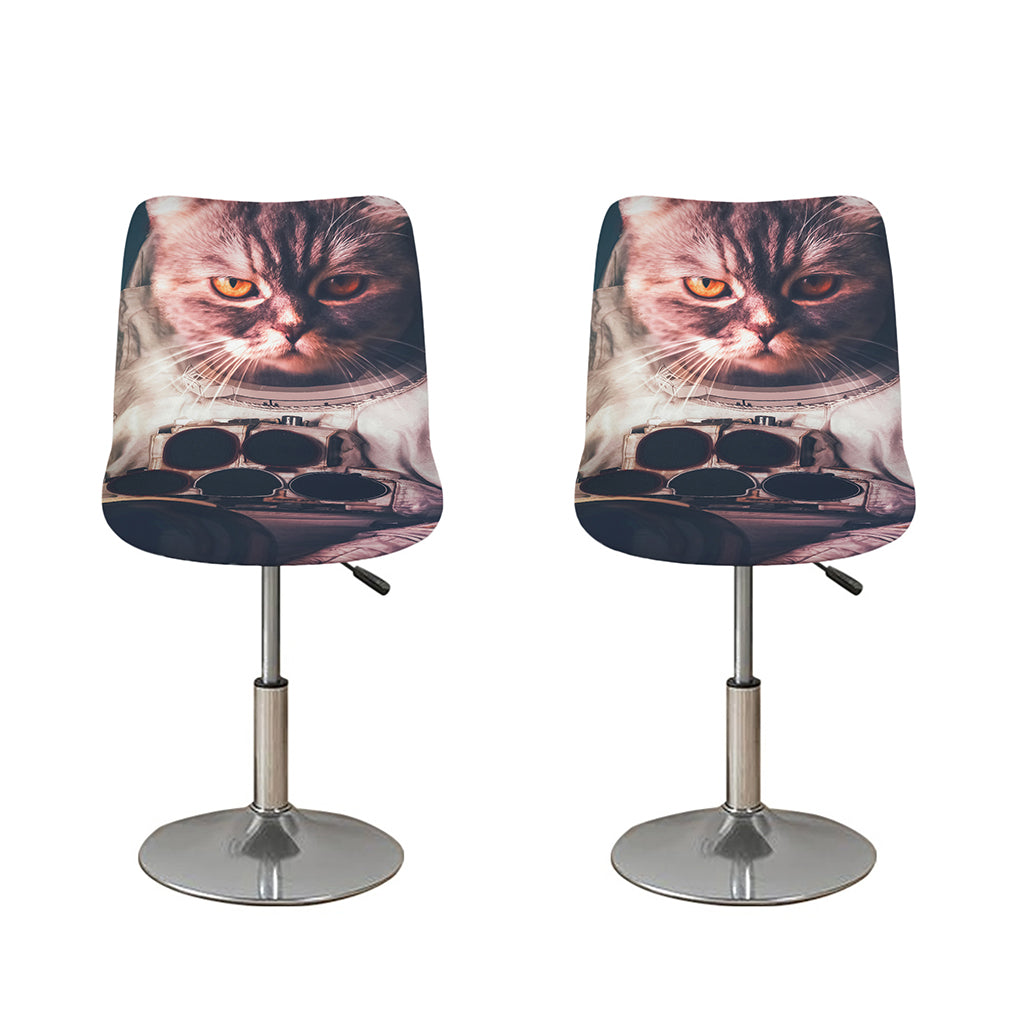 American Astronaut Cat Print Bar Stool Covers