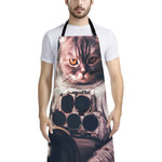 American Astronaut Cat Print Bib Apron With Pocket