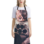 American Astronaut Cat Print Bib Apron With Pocket