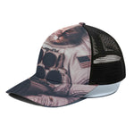 American Astronaut Cat Print Black Mesh Trucker Cap