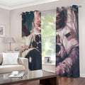 American Astronaut Cat Print Dimout Grommet Curtains