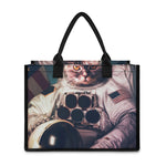American Astronaut Cat Print Canvas Tote Bag