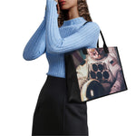 American Astronaut Cat Print Canvas Tote Bag