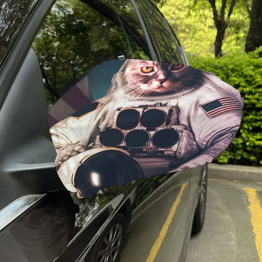 American Astronaut Cat Print Car Side Mirror Covers