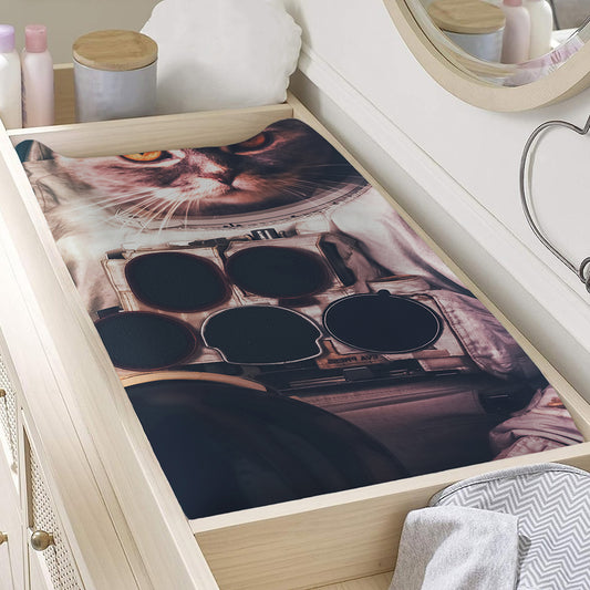 American Astronaut Cat Print Changing Pad Cover