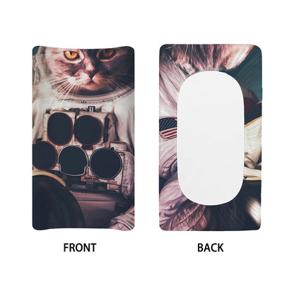 American Astronaut Cat Print Changing Pad Cover