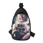 American Astronaut Cat Print Chest Bag