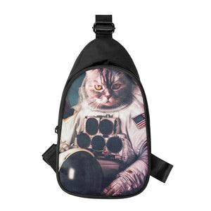 American Astronaut Cat Print Chest Bag