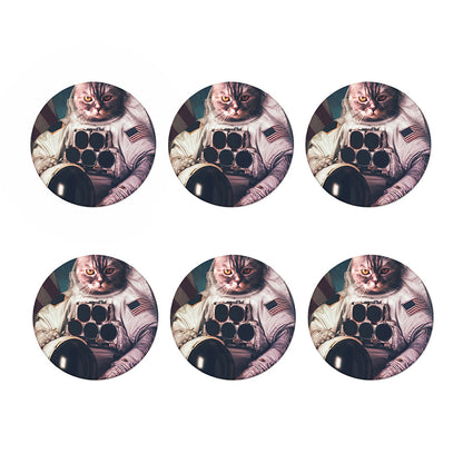 American Astronaut Cat Print Coaster Set