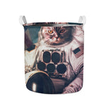 American Astronaut Cat Print Collapsible Laundry Basket