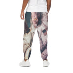 American Astronaut Cat Print Cotton Pants