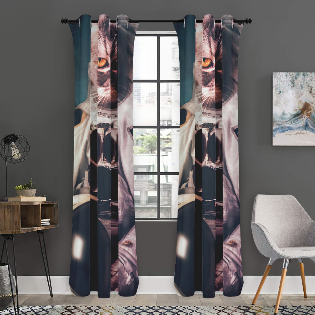 American Astronaut Cat Print Curtain