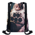 American Astronaut Cat Print Drawstring Backpack