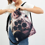 American Astronaut Cat Print Drawstring Backpack