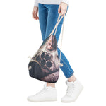 American Astronaut Cat Print Drawstring Bag