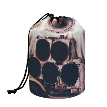American Astronaut Cat Print Drawstring Makeup Bag