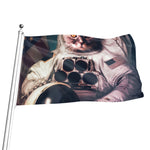 American Astronaut Cat Print Flag