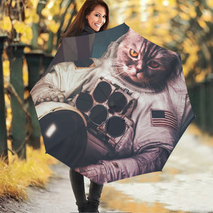 American Astronaut Cat Print Foldable Umbrella