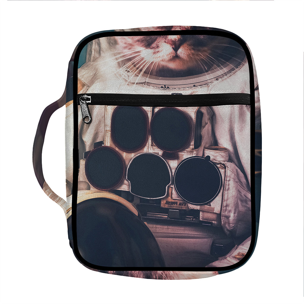 American Astronaut Cat Print Front Pocket Bible Bag