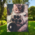 American Astronaut Cat Print Garden Flag