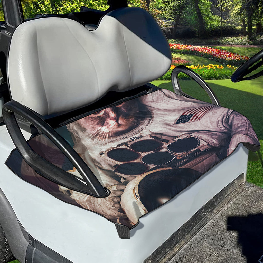 American Astronaut Cat Print Golf Cart Seat Cover