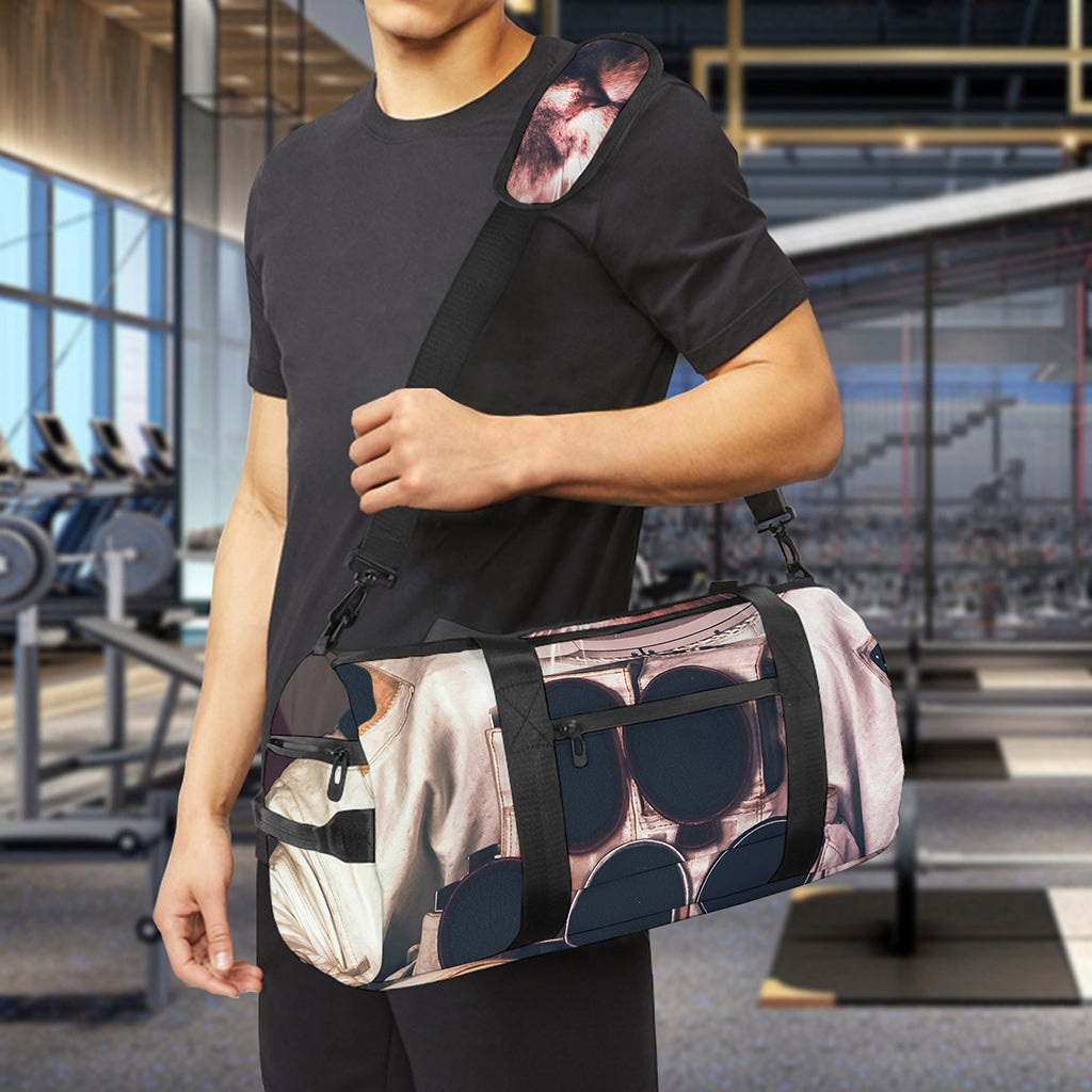 American Astronaut Cat Print Gym Bag